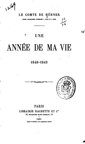 Une année de ma vie, 1848-1849