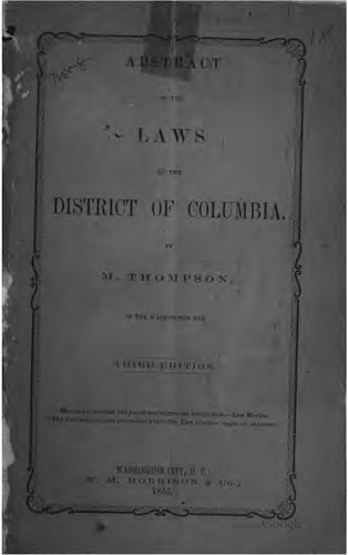 Abstract of the laws of the District of Columbia