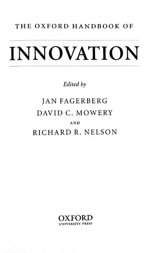 The Oxford handbook of innovation