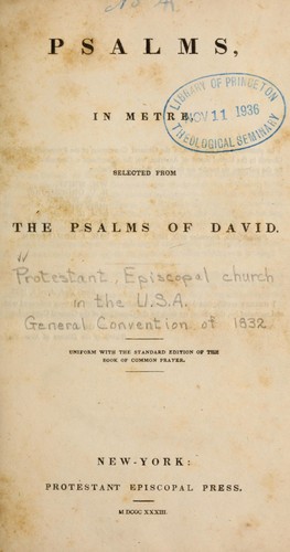 Psalms in metre, selected from the Psalms of David