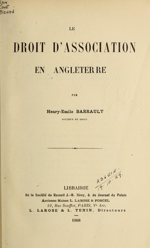 Le droit d'association en Angleterre