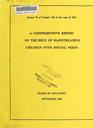 A Comprehensive report on the issue of mainstreaming children with special needs