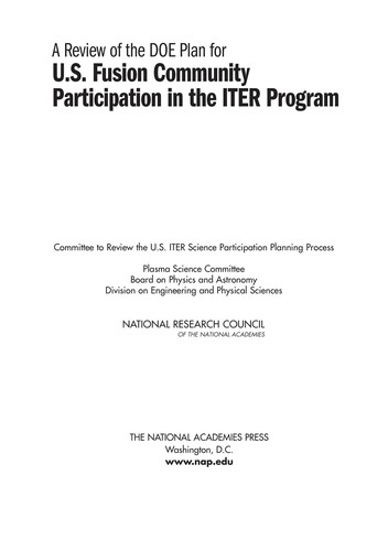 A review of the DOE plan for U.S. fusion community participation in the ITER program