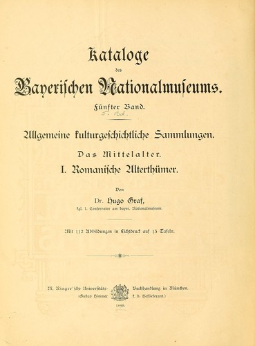 Romanische Alterthümer des bayerischen Nationalmuseums