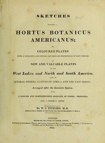 Sketches towards a Hortus botanicus americanus