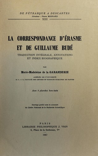 La correspondance d'Érasme et de Guillaume Budé