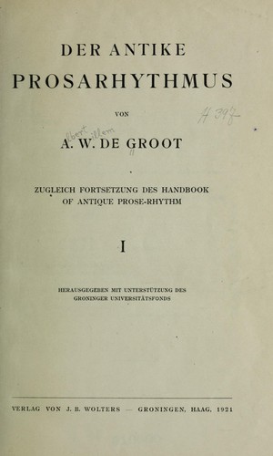 Der antike Prosarhythmus