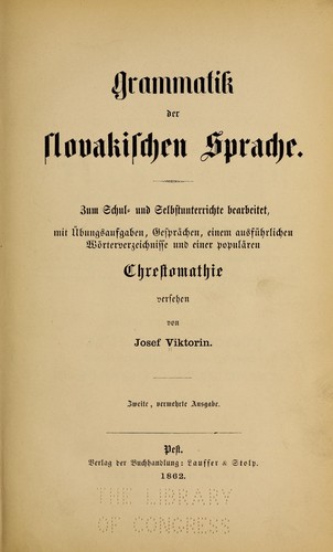 Grammatik der slovakischen sprache