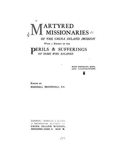 Martyred missionaries of the China Inland Mission