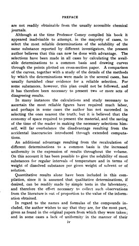 Solubilities of Inorganic and Organic Substances: A Handbook of the Most Reliable Quantitative ..