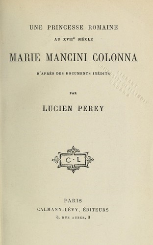 Une princesse romaine au XVII[superscript e] siècle
