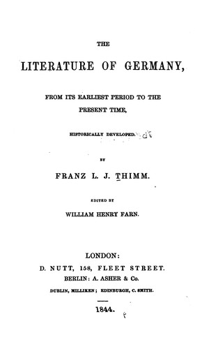 The literature of Germany