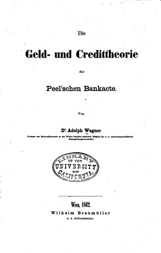 Die geld- und credittheorie der Peel'schen bankacte