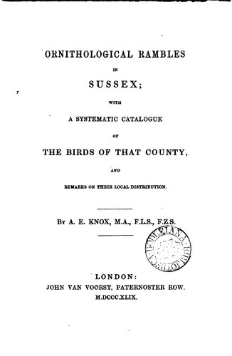 Ornithological rambles in Sussex