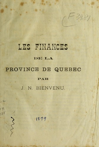 Les finances de la province de Quebec