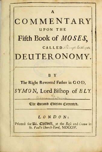 A commentary upon the fifth book of Moses, called Deuteronomy