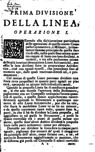 Le operazioni del compasso geometrico, e militare