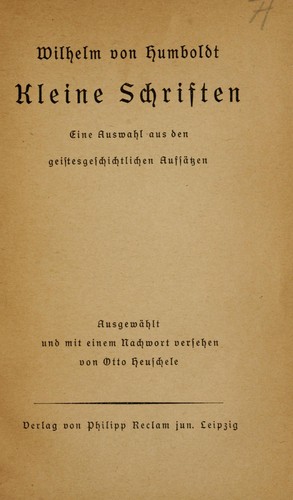 Kleine schriften