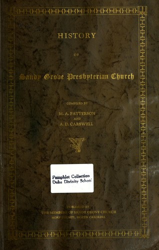 History of Sandy Grove Presbyterian Church