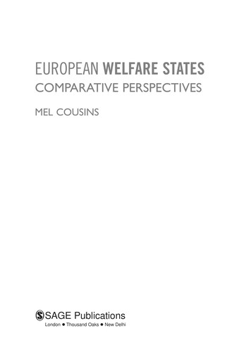 European Welfare States Comparative Perspectives