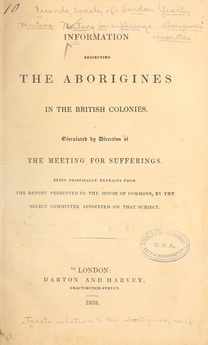 Information respecting the aborigines in the British colonies