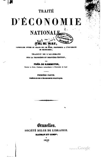 Traité d'économie nationale