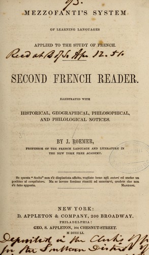 Mezzofanti's system of learning languages applied to the study of French