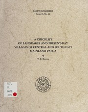 A checklist of languages and present-day villages of central and south-east mainland Papua