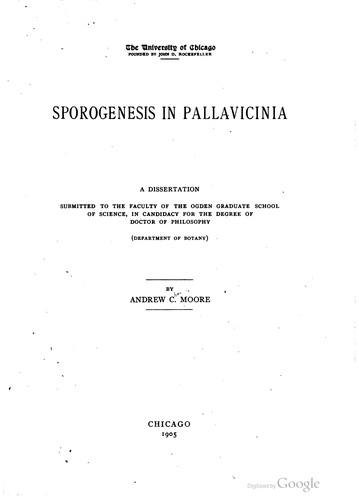 Sporogenesis in Pallavicinia
