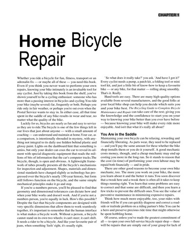 Bicycling illustrated bicycle maintenance for road and mountain bikes