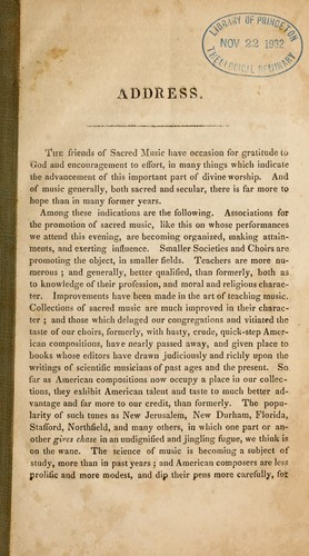Address delivered before the Hastings and Mason Musical Association, at Pittsfield, December 25, 1837