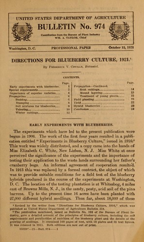 Directions for blueberry culture, 1921