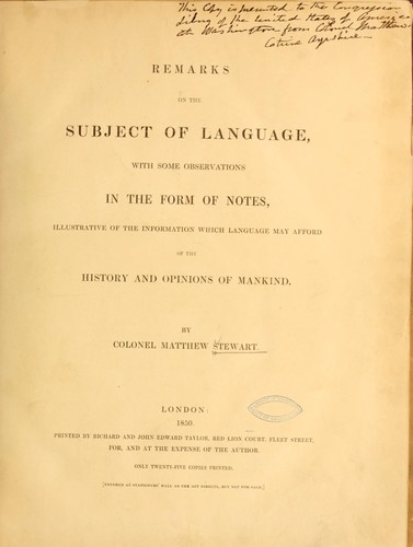 Remarks on the subject of language