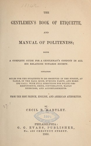 The gentlemen's book of etiquette