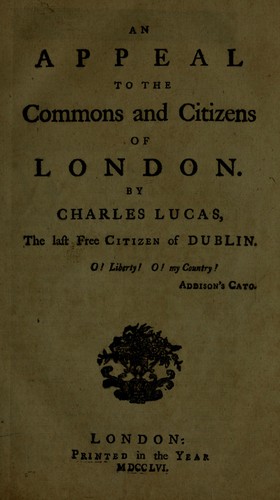 An appeal to the commons and citizens of London