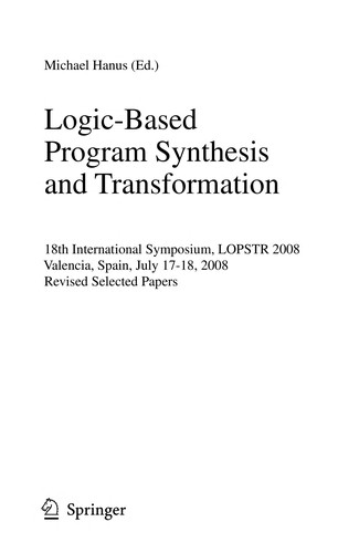 Logic-Based Program Synthesis and Transformation
