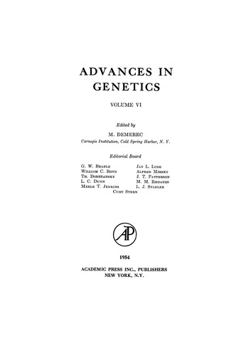 Advances in genetics