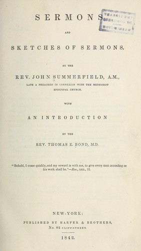 Sermons and sketches of sermons