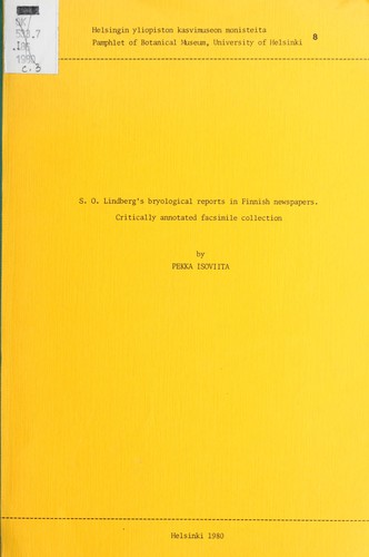 S.O. Lindberg's bryological reports in Finnish newspapers