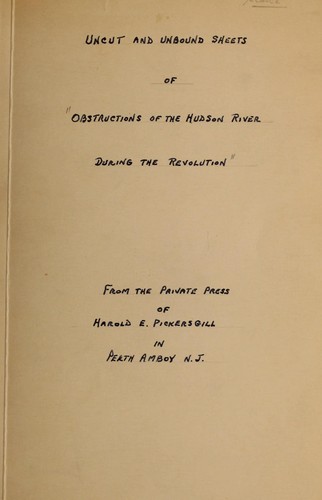 Obstructions of the Hudson River during the revolution