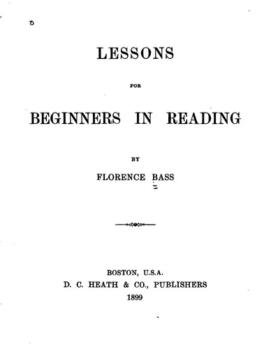 Lessons for Beginners in Reading