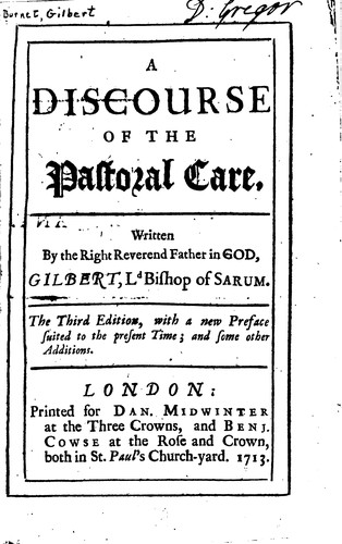 A Discourse of the Pastoral Care