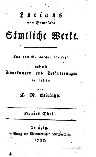 Lucians von Samosata Sämtliche Werke