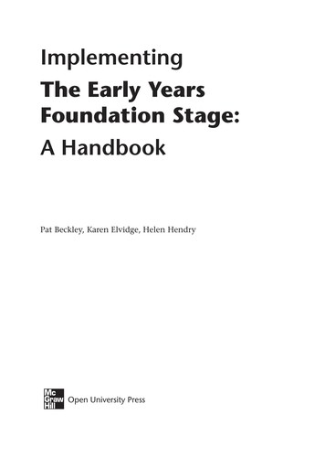 Implementing the early years foundation stage