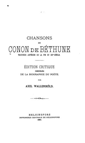 Chansons de Conon de Béthune
