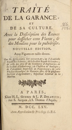 Traité de la garance, et de sa culture