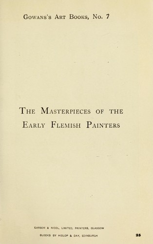 The masterpieces of the early Flemish painters
