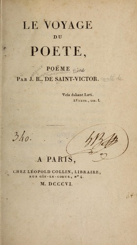 Le voyage du poète, poëme