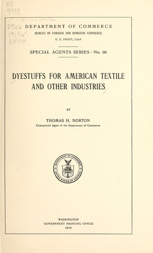 Dyestuffs for American textile and other industries