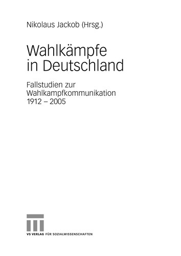 Wahlkämpfe in Deutschland